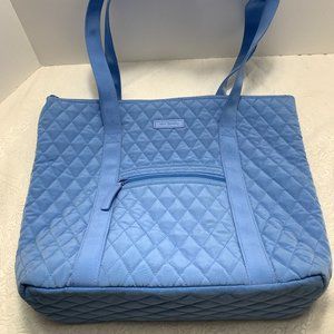 Vera Bradely Blue Tote with a lined with yellow flower print